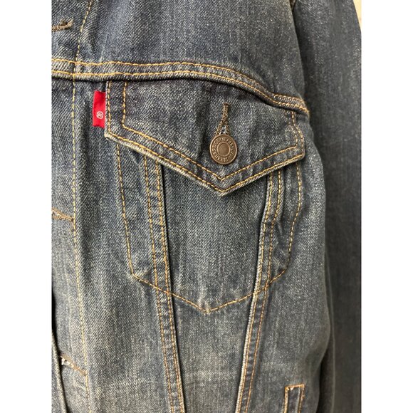 Levi Women Long Sleeve 90'S Denim Trucker Jacket Size L - Picture 4 of 11
